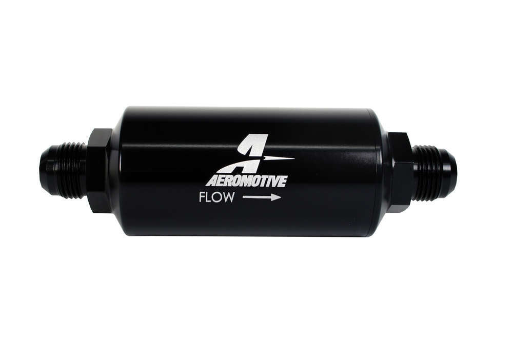 AEROMOTIVE 10an Inline Fuel Filter 10 Micron 2in OD Black (AFS12387)