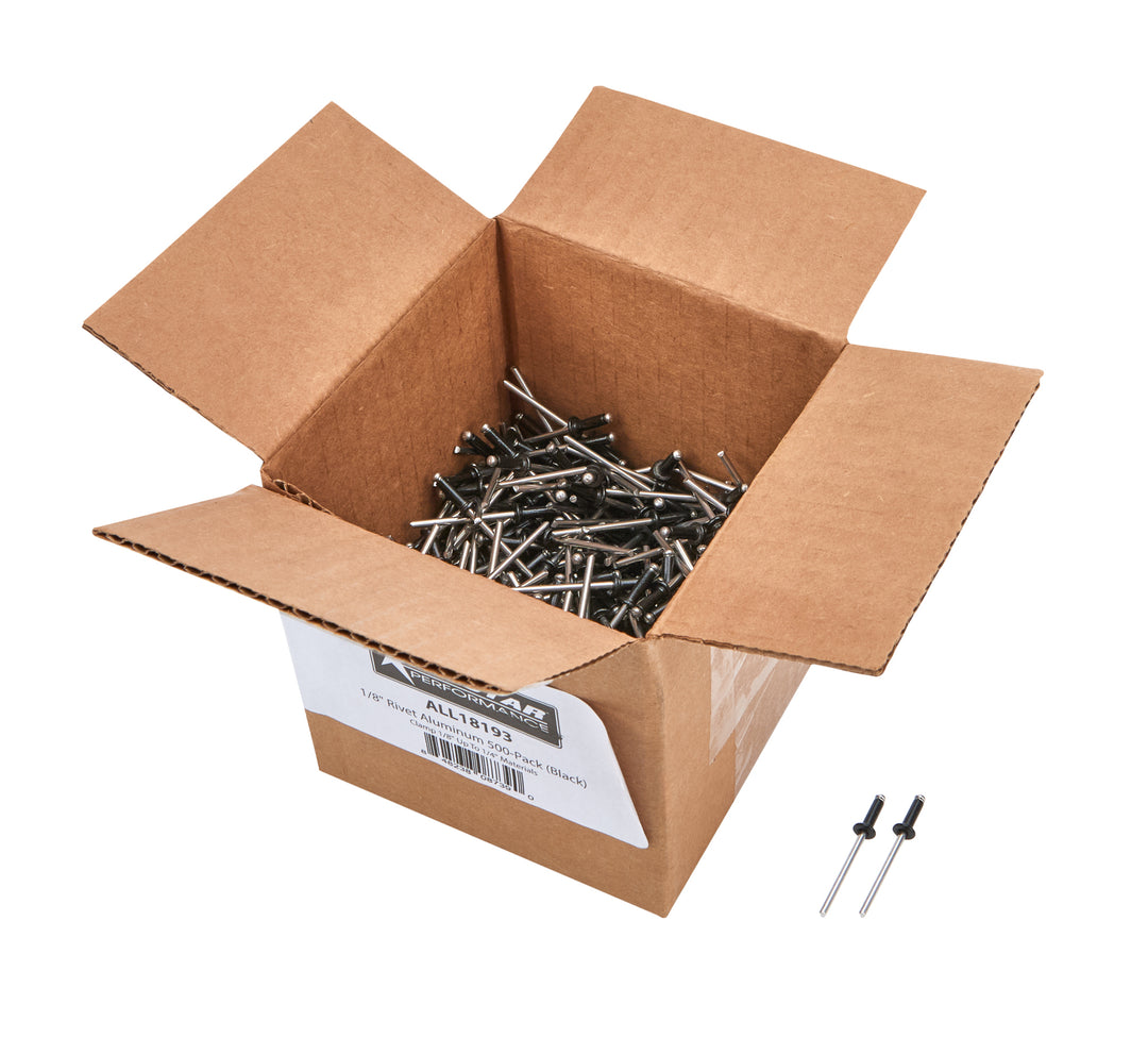 ALLSTAR PERFORMANCE 1/8in Alum Rivet Black 500pk 1/8in-1/4in (ALL18193)