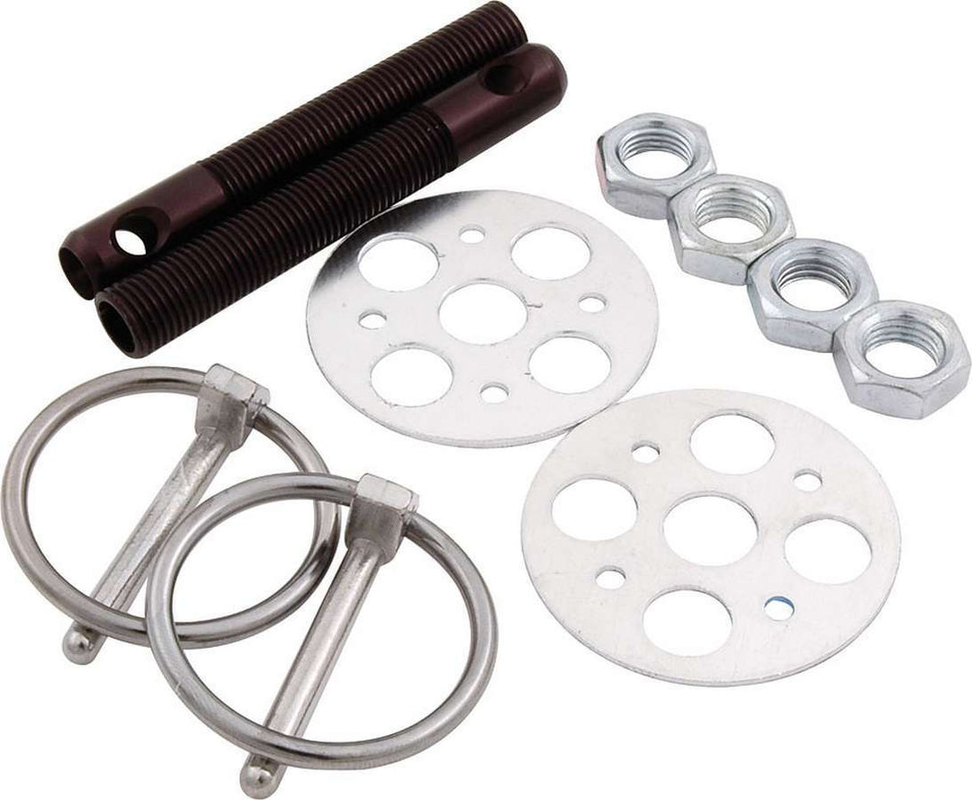 ALLSTAR PERFORMANCE LW Alum Hood Pin Kit 3/8in Black (ALL18473)