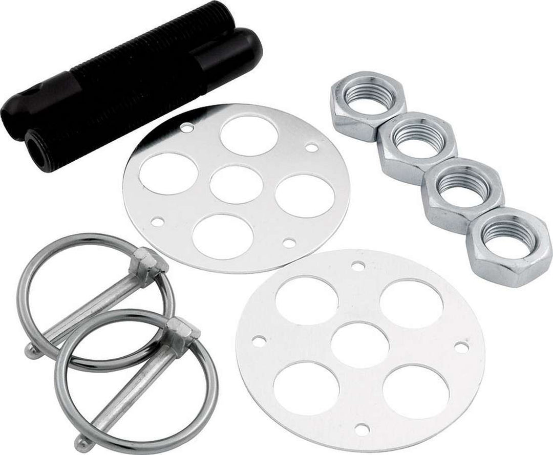 ALLSTAR PERFORMANCE LW Alum Hood Pin Kit 1/2in Black (ALL18477)