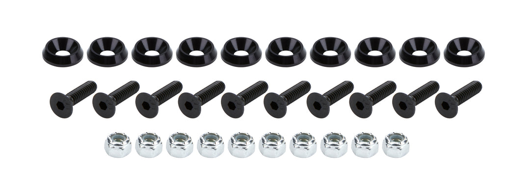 ALLSTAR PERFORMANCE Countersunk Bolts 1/4in w/ 3/4in Washer Blk 10pk (ALL18629)