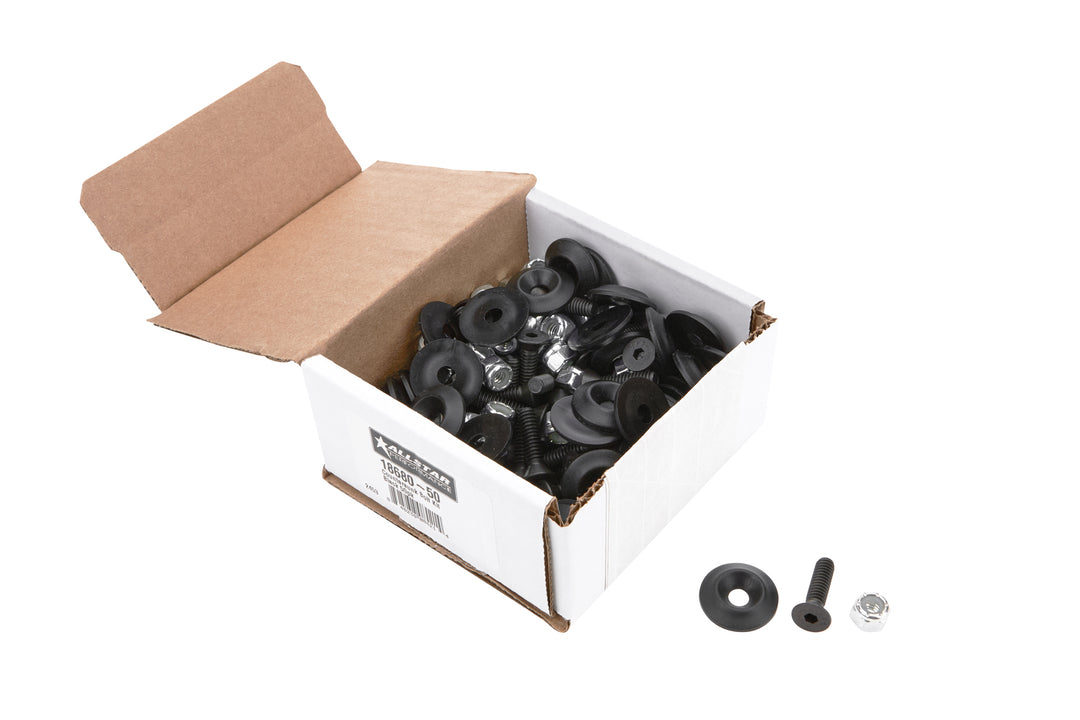 ALLSTAR PERFORMANCE Countersunk Bolt Kit Black 50pk (ALL18680-50)