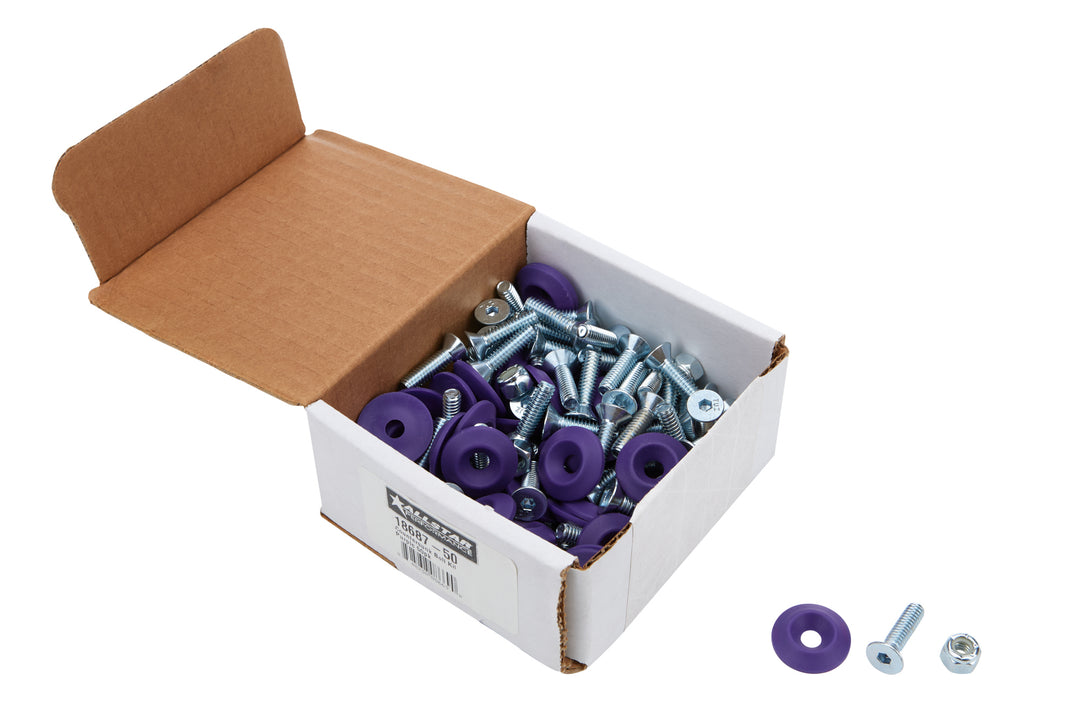 ALLSTAR PERFORMANCE Countersunk Bolt Kit Purple 50pk (ALL18687-50)