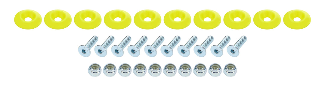 ALLSTAR PERFORMANCE Countersunk Bolt Kit Fluorescent Yellow 10pk (ALL18688)