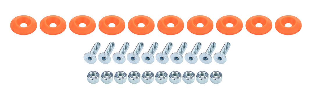 ALLSTAR PERFORMANCE Countersunk Bolt Kit Fluorescent Orange 10pk (ALL18689)