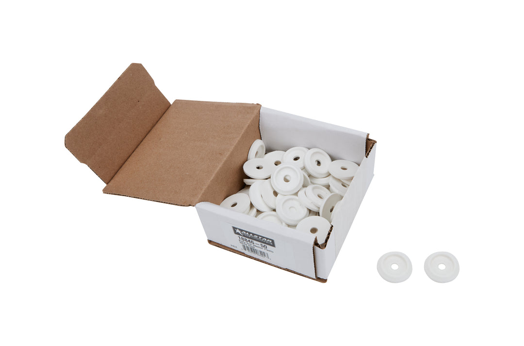 ALLSTAR PERFORMANCE Body Bolt Washer Plastic White 50pk (ALL18846-50)