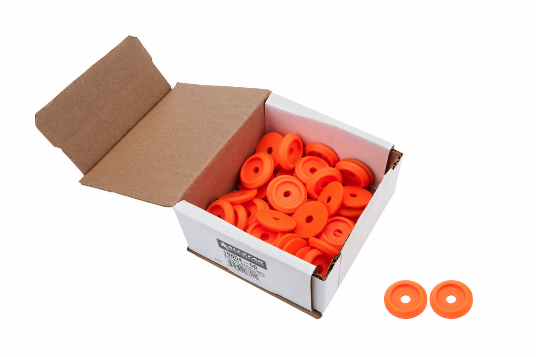 ALLSTAR PERFORMANCE Body Bolt Washer Plastic Fluorescent Orange 50pk (ALL18854-50)