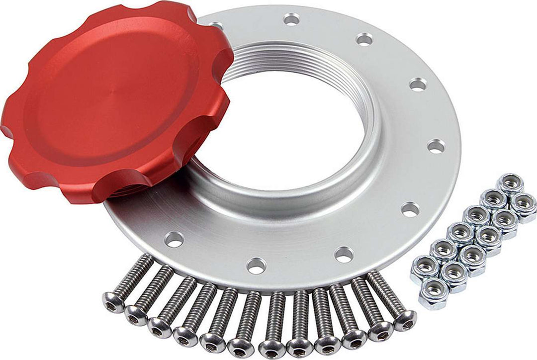 ALLSTAR PERFORMANCE Fuel Cell Cap and Bung RCI/JAZ 12-bolt Red (ALL40133)