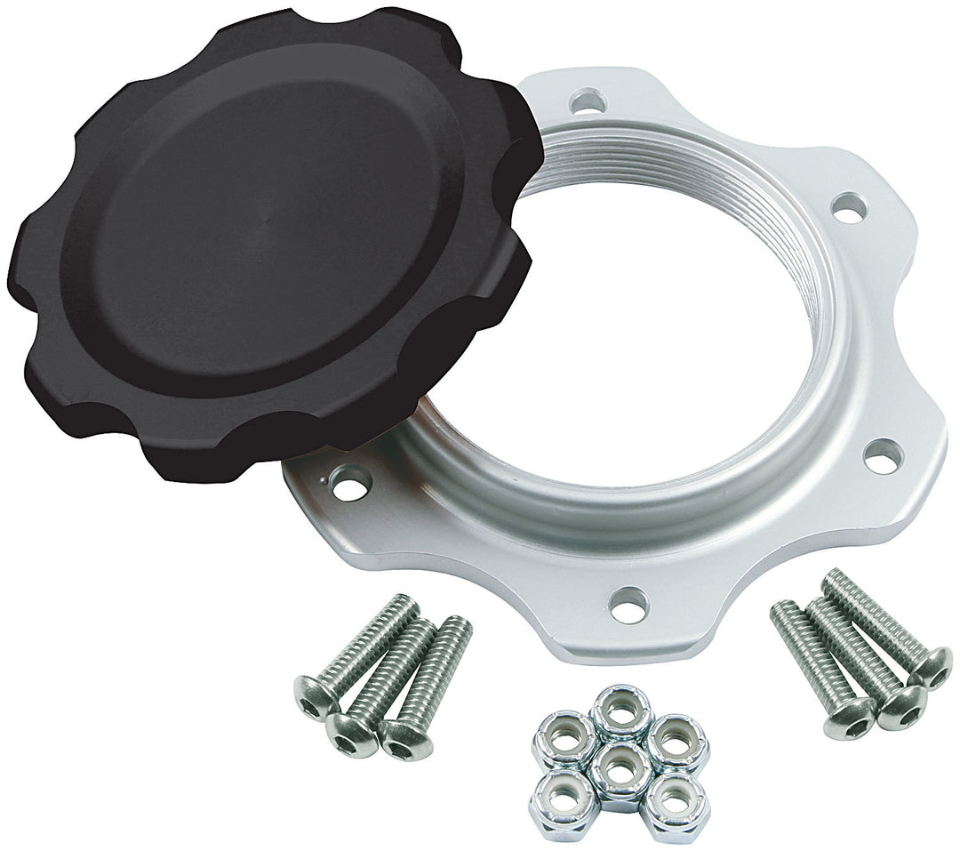 ALLSTAR PERFORMANCE Fuel Cell Cap and Bung JAZ 6-Bolt Black (ALL40137)