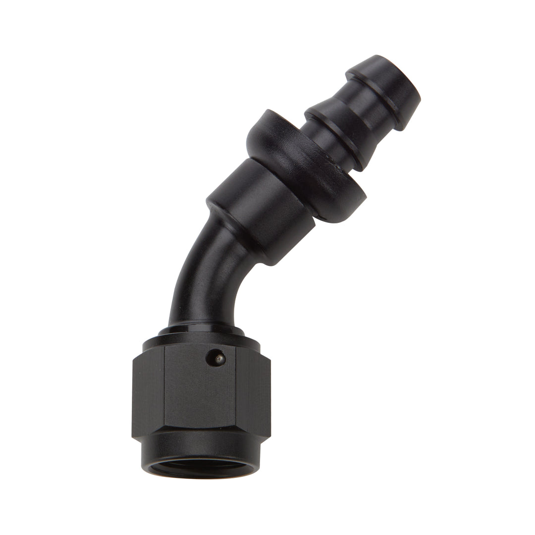 ALLSTAR PERFORMANCE Pushlock Hose End Black 45 Deg Elbow -8 (ALL49433)