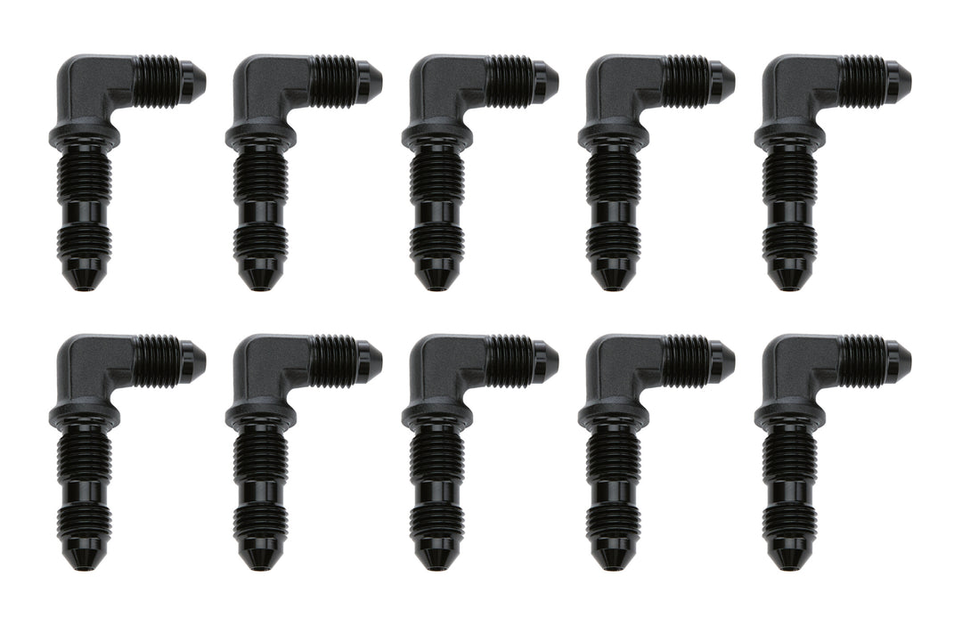 ALLSTAR PERFORMANCE 90 Degree Bulkhead -3 Black 10pk (ALL50094-10)