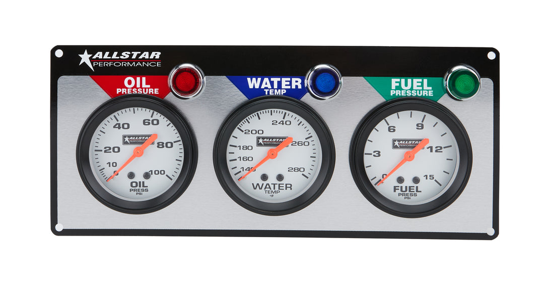 ALLSTAR PERFORMANCE 3 Gauge Panel ALL OP/WT/FP (ALL80092)