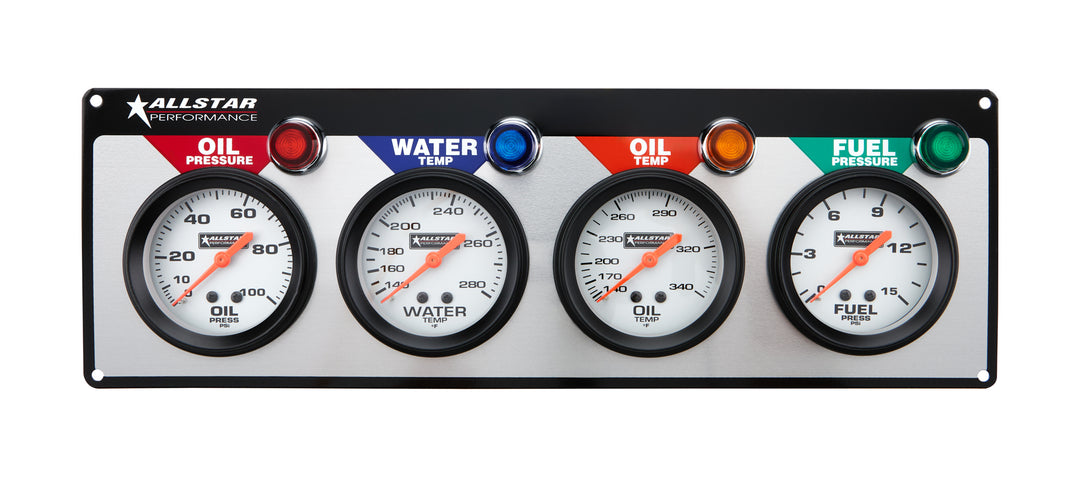ALLSTAR PERFORMANCE 4 Gauge Panel ALL OP/WT/OT/FP (ALL80093)