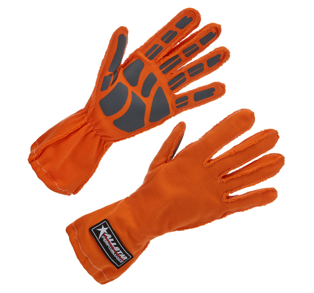 ALLSTAR PERFORMANCE Driving Gloves Non-SFI Outseam S/L LG Orange (ALL913044)