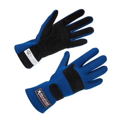 ALLSTAR PERFORMANCE Driving Gloves SFI 3.3/5 D/L Blue X-Large (ALL915025)