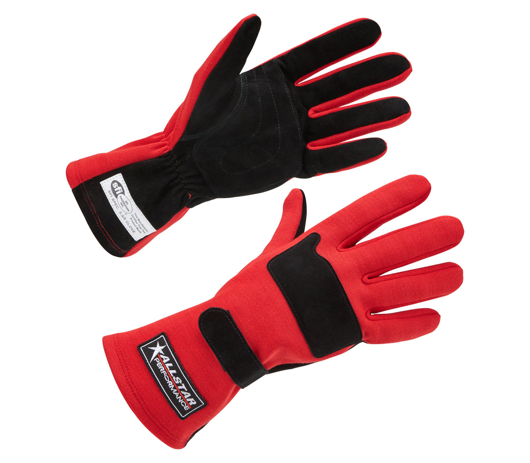 ALLSTAR PERFORMANCE Driving Gloves SFI 3.3/5 D/L Red Small (ALL915071)