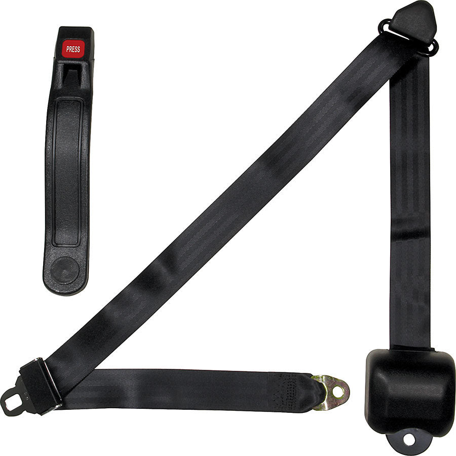 ALLSTAR PERFORMANCE Seat Belt Retractable 3pt Black (ALL98115)