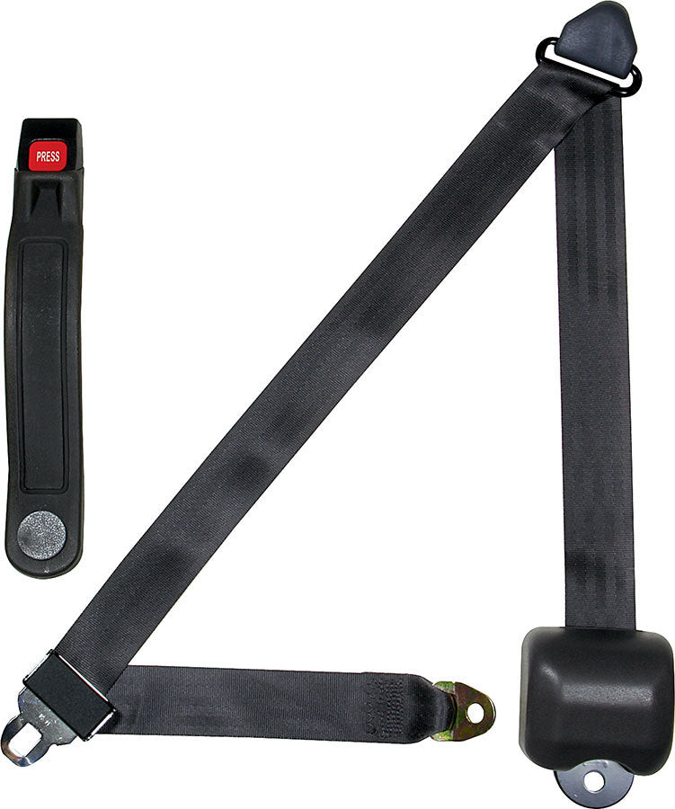 ALLSTAR PERFORMANCE Seat Belt Retractable 3pt Charcoal (ALL98117)