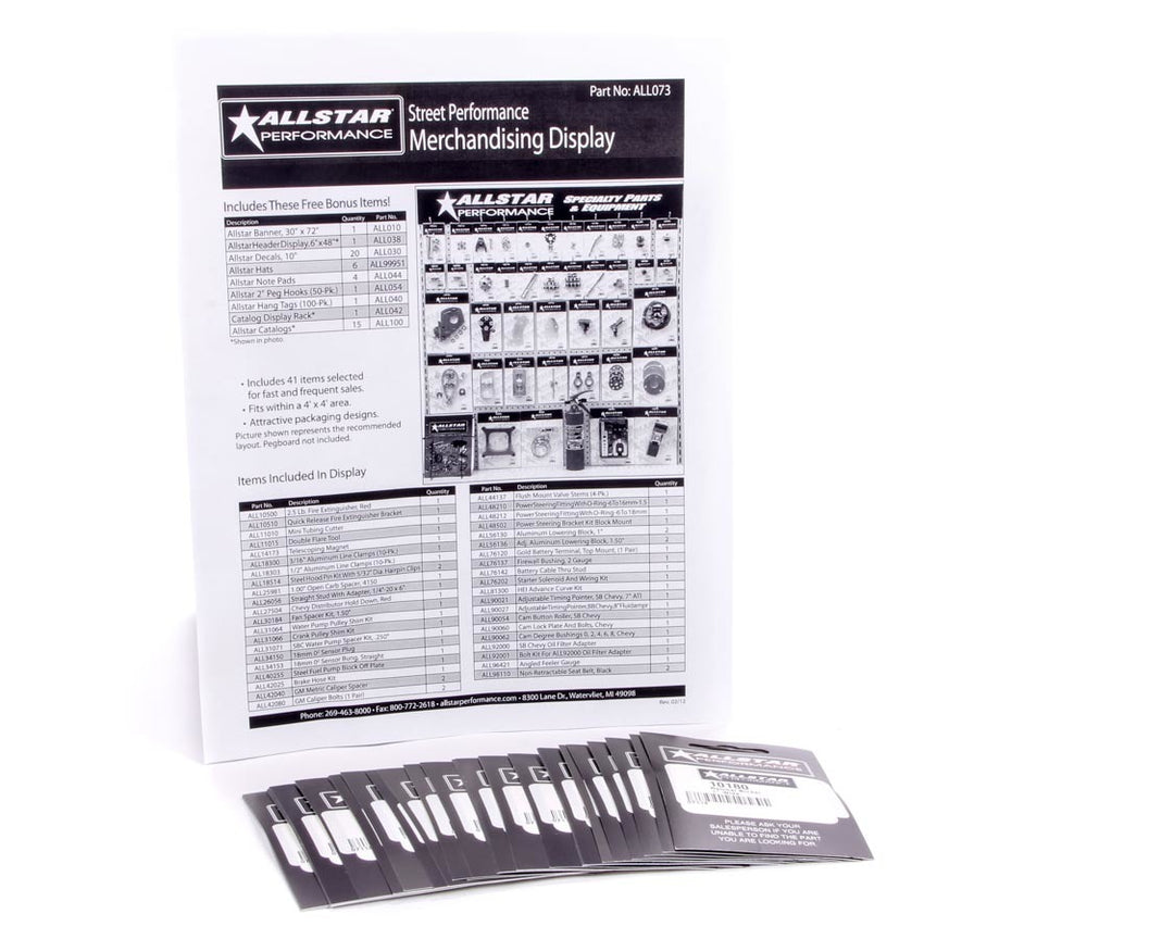 ALLSTAR PERFORMANCE Merchandising Display Components for ALL073 (ALL99156)