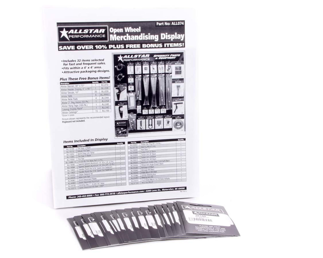 ALLSTAR PERFORMANCE Merchandising Display Components for ALL074 (ALL99164)