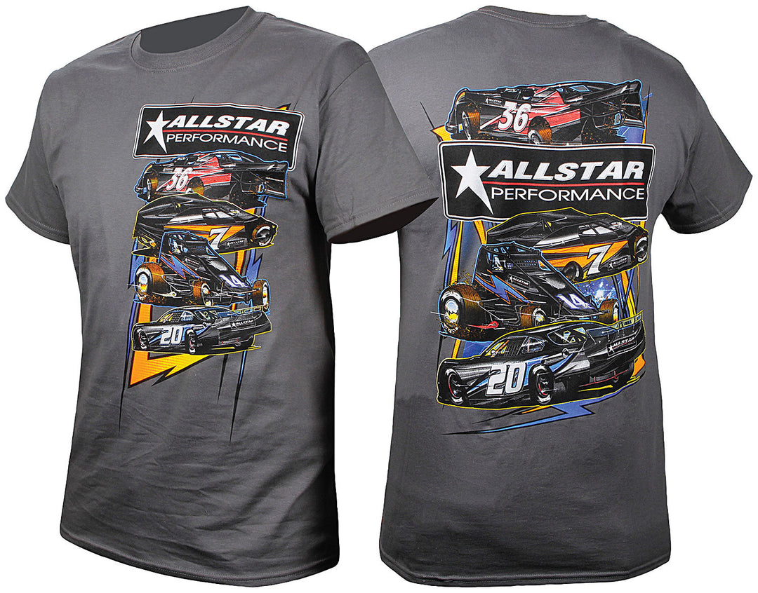 ALLSTAR PERFORMANCE T-Shirt Dark Gray Circle Track Large (ALL99901L)