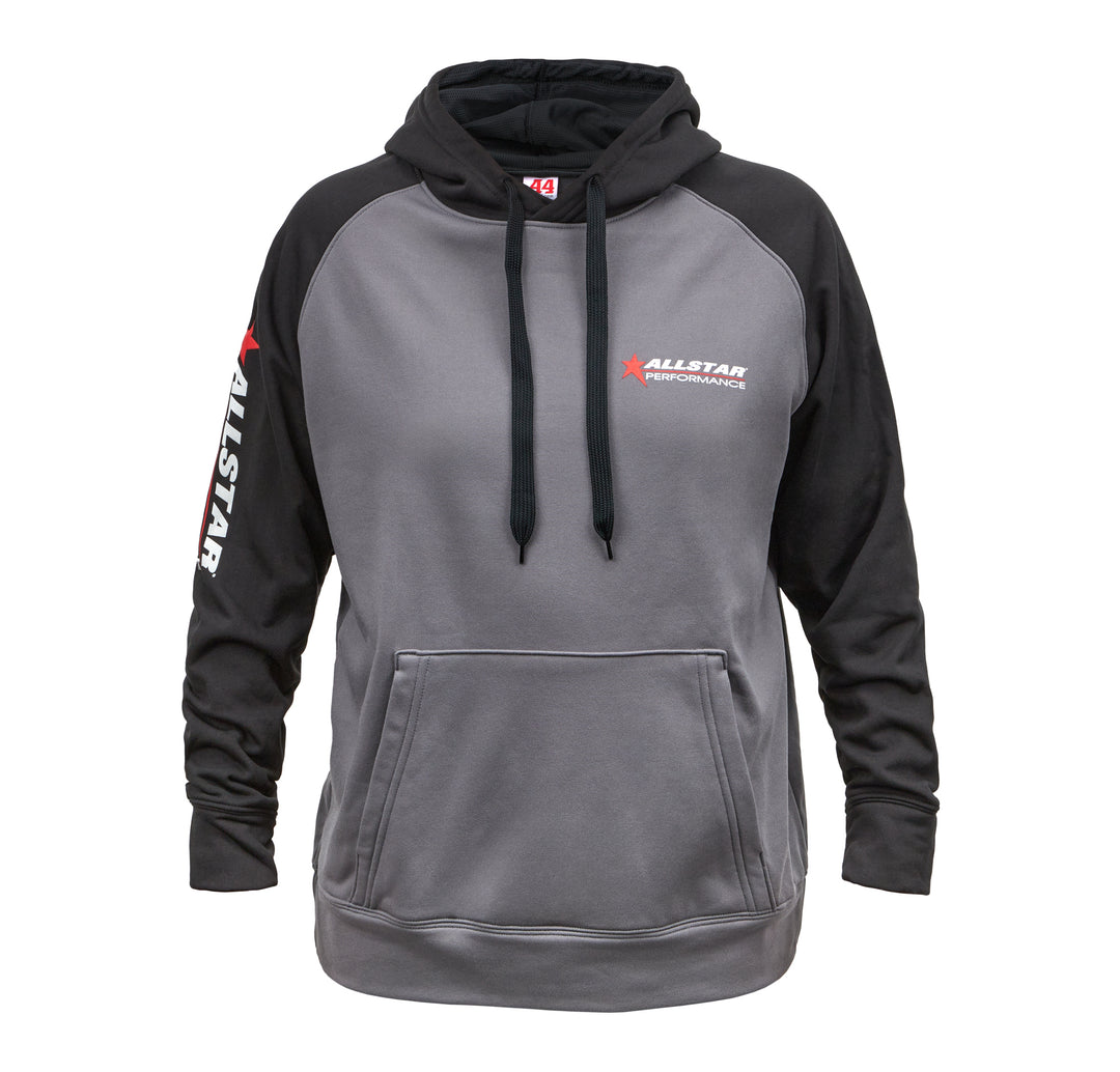 ALLSTAR PERFORMANCE Allstar Hooded Sweatshirt Lg Silver/Blk (ALL99916L)