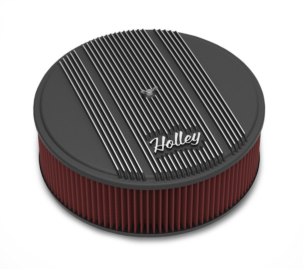 HOLLEY 14x4 Die Cast Finned Alm Air Cleaner  Black (HLY120-157)