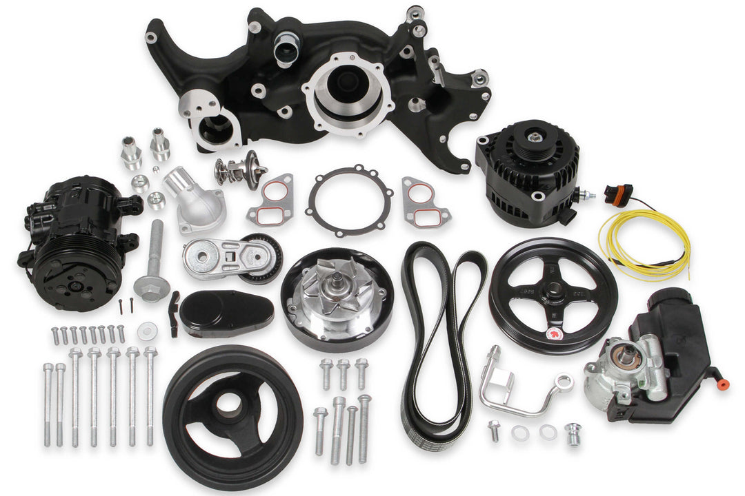 HOLLEY LS Mid-Mount Complete Engine Accessory System (HLY20-185BK)