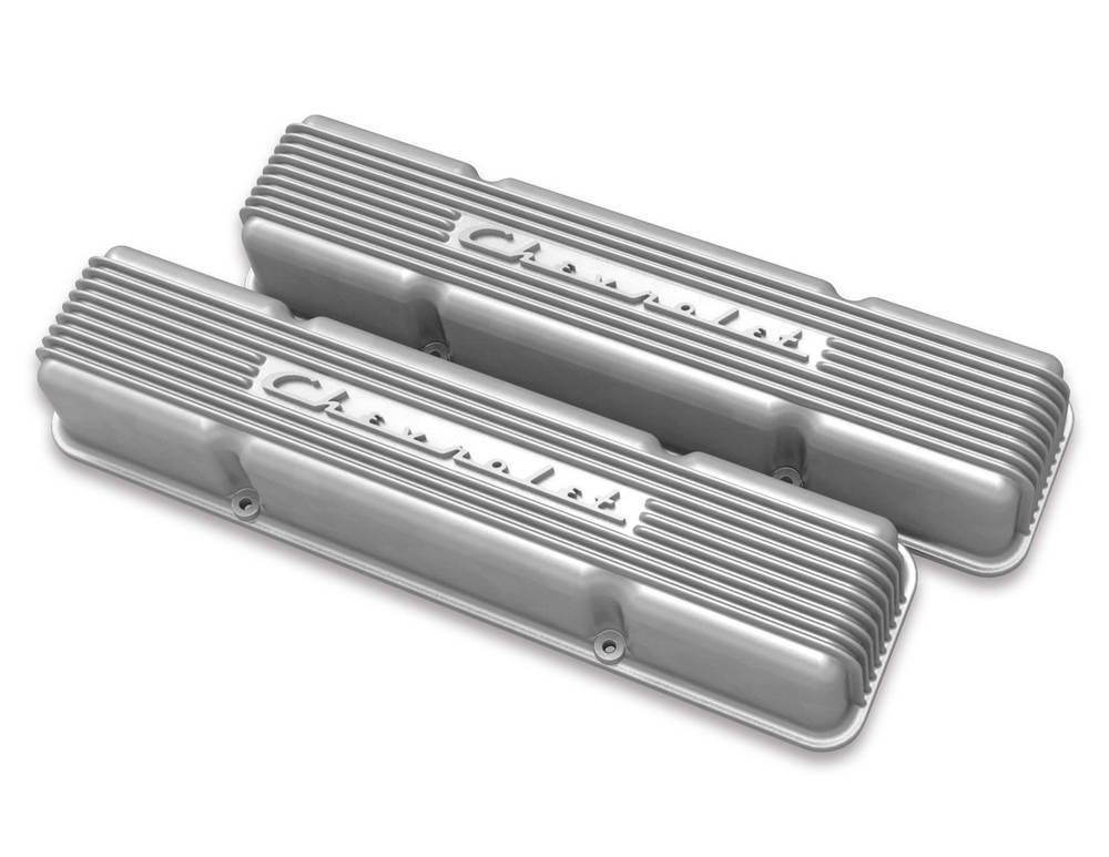 HOLLEY SBC Valve Covers Finned Vintage Series Natural (HLY241-106)