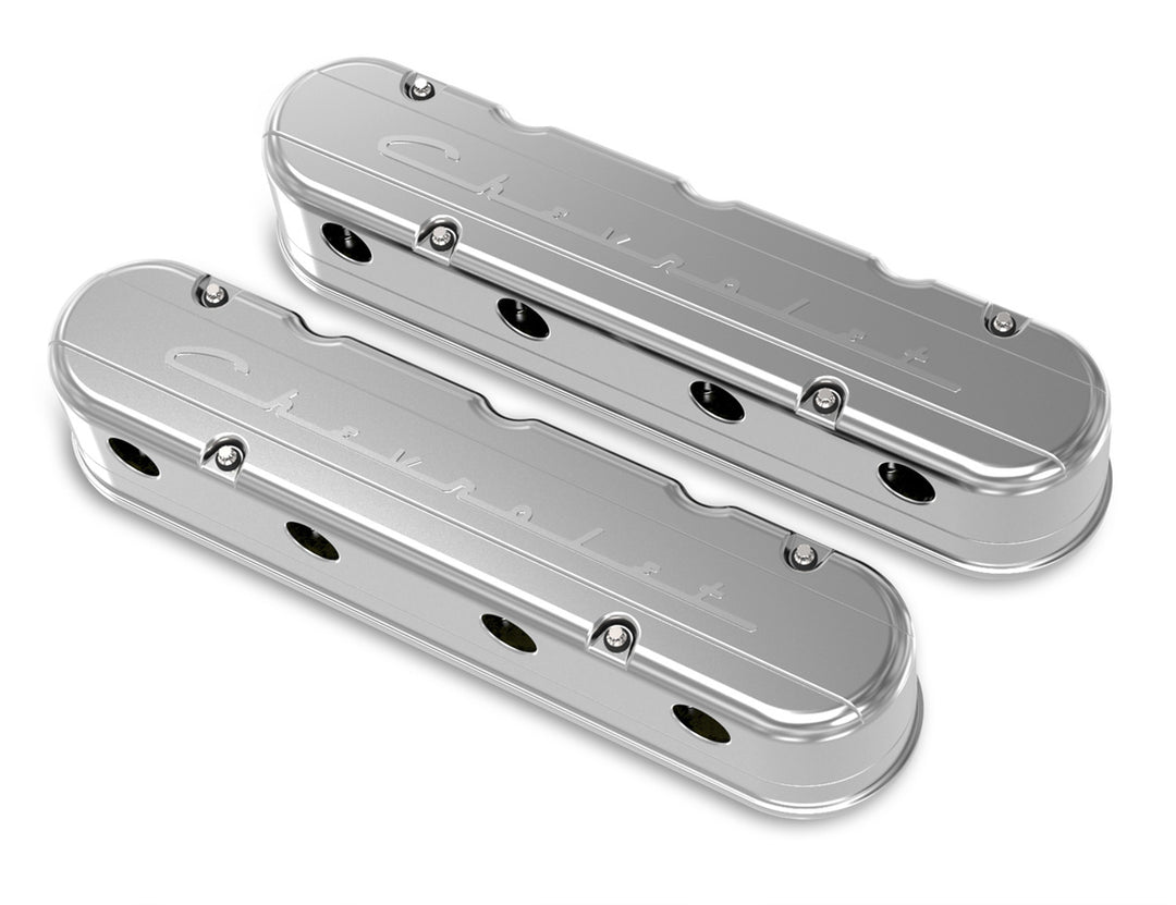 HOLLEY GM LS Valve Cover Set 2-Piece Design Polished (HLY241-176)