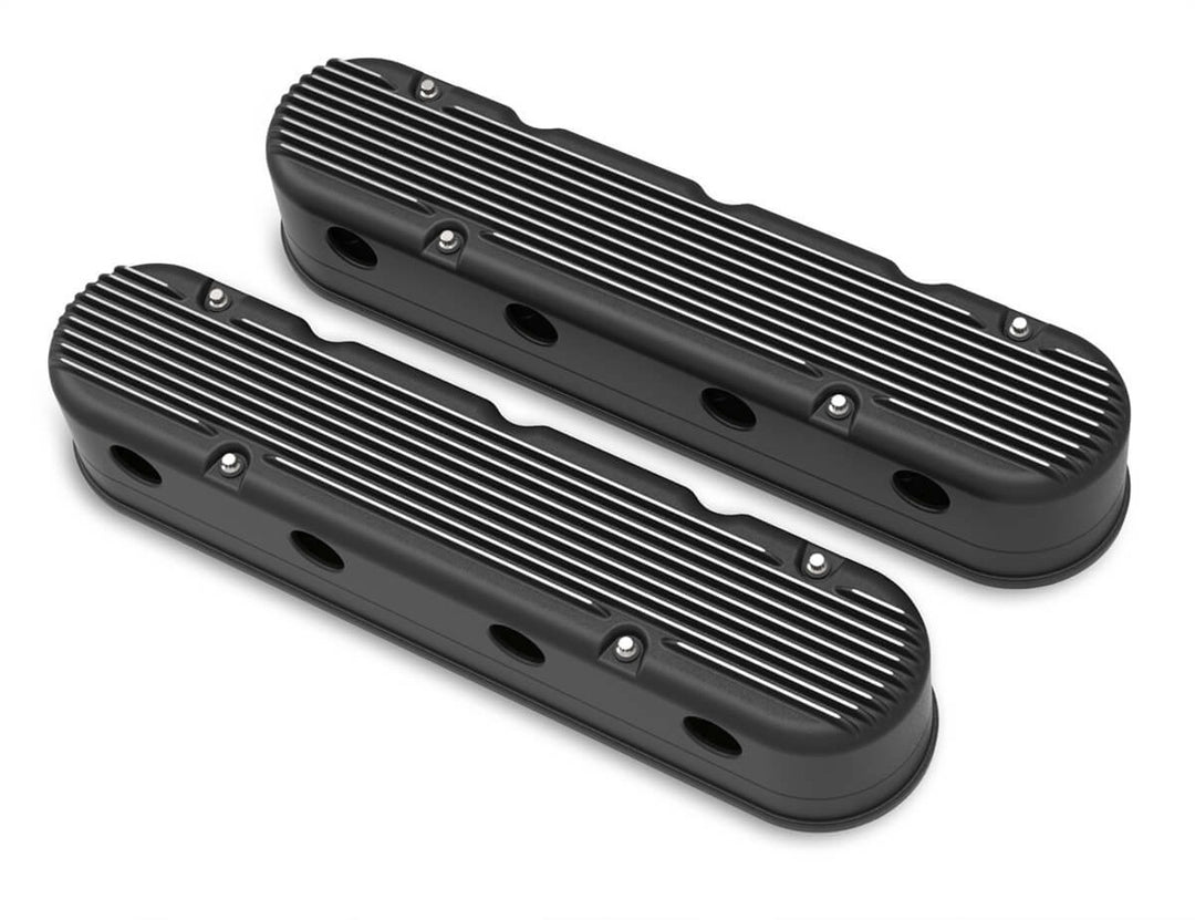 HOLLEY Valve Cover Set - GM LS 2-Piece Design - Black (HLY241-182)
