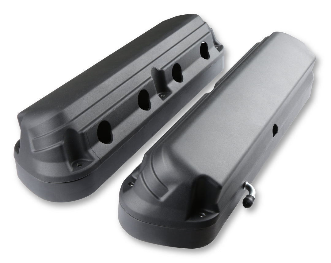 HOLLEY 2-Piece Alm Valve Cover Set GM LS Black Finish (HLY241-187)