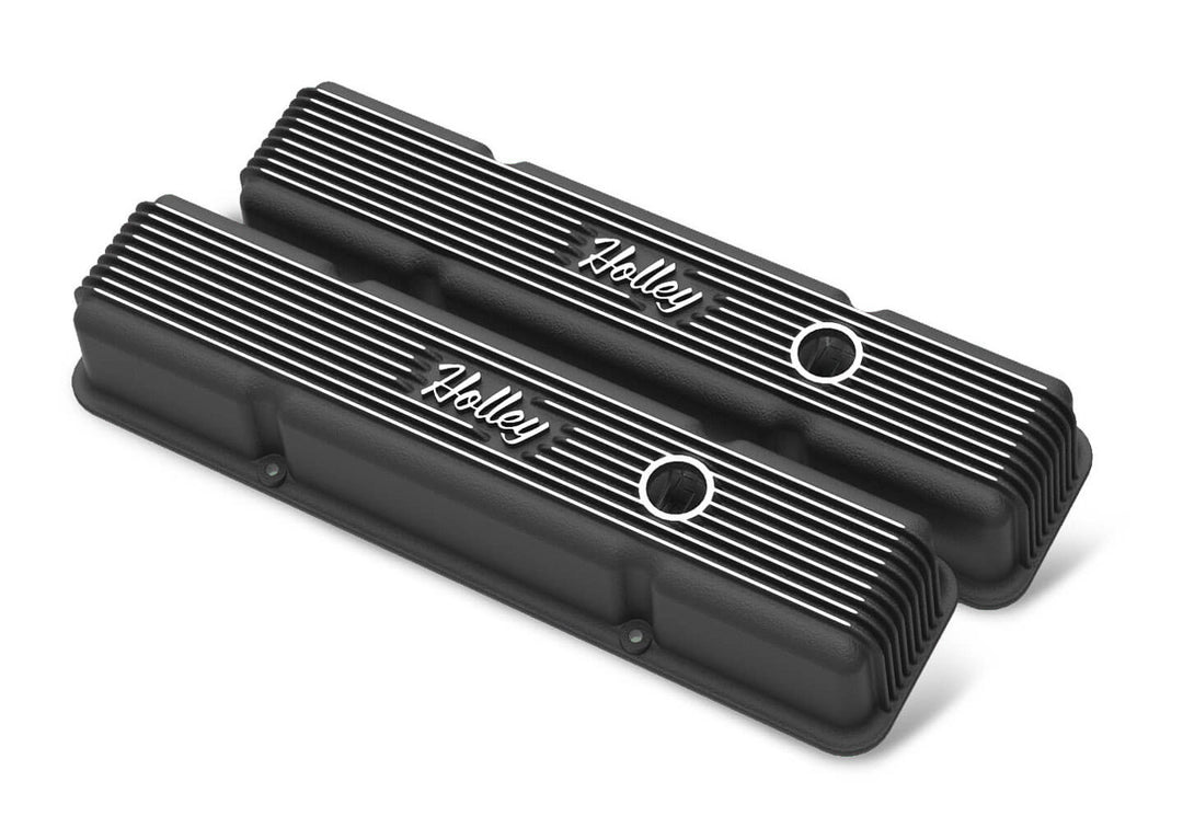 HOLLEY SBC Holley Die Cast Alm Valve Cover Set Black (HLY241-242)