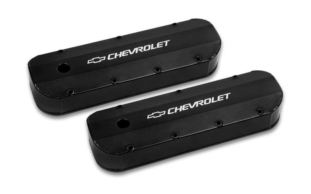 HOLLEY BBC Billet Rail Fab. Alm Valve Covers w/.125 Hole (HLY241-279)
