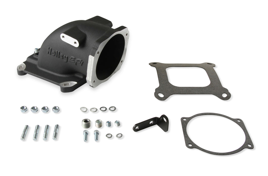 HOLLEY Intake Elbow 4150 GM LS TB Flange - Black (HLY300-240BK)