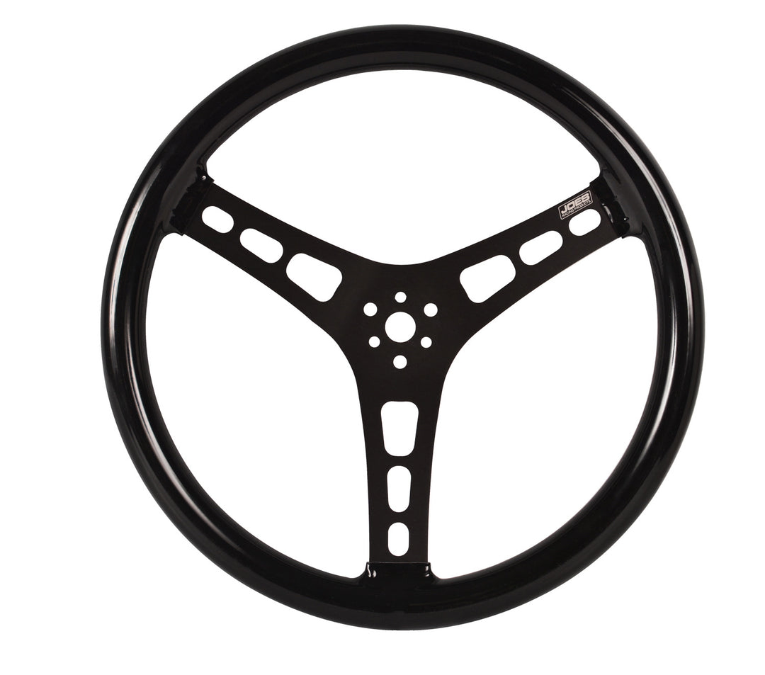 JOES RACING PRODUCTS Steering Wheel 15in Flat Rubber Coated w/ Black (JOE13535-CB)