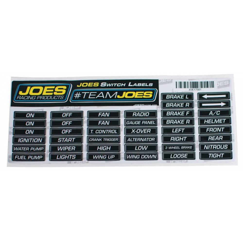 JOES RACING PRODUCTS JOES Switch Panel Labels (JOE17501)