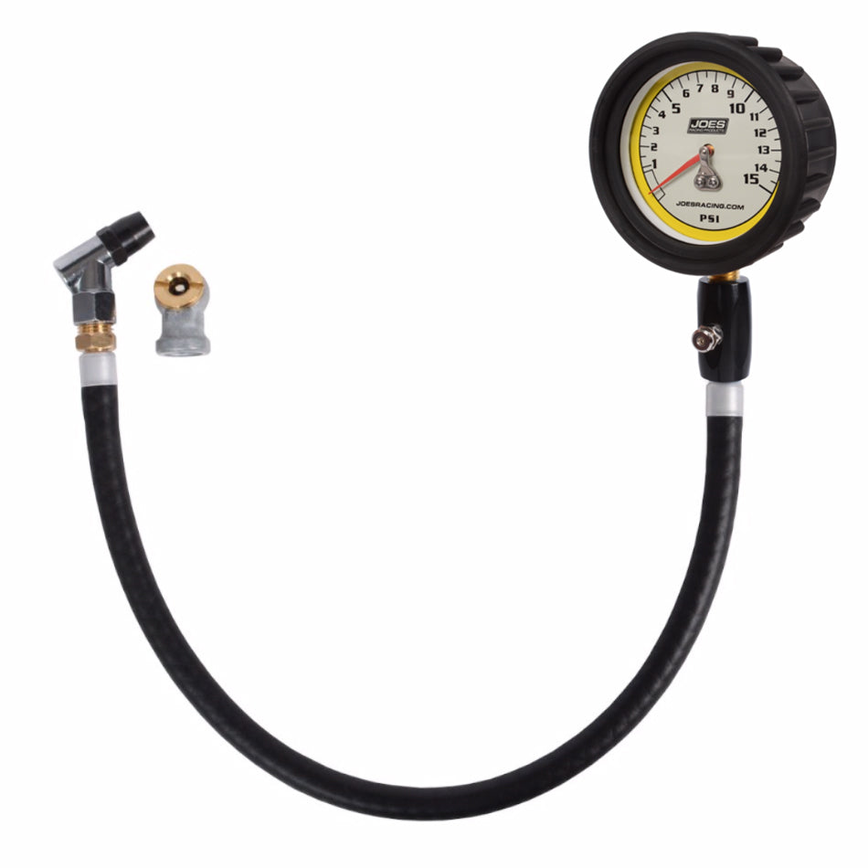 JOES RACING PRODUCTS Tire Pressure Gauge 0-15psi Pro w/HiFlo Hold (JOE32325)
