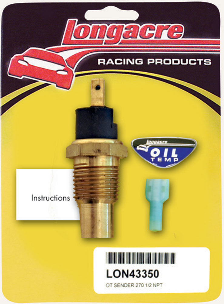 LONGACRE Oil Temp Sensor 1/2in. NPT 270 Deg (LON52-43350)