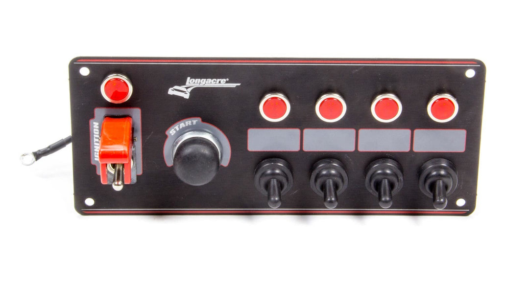 LONGACRE Ignition Panel Black w/ 4 Acc. and Pilot Light (LON52-44869)