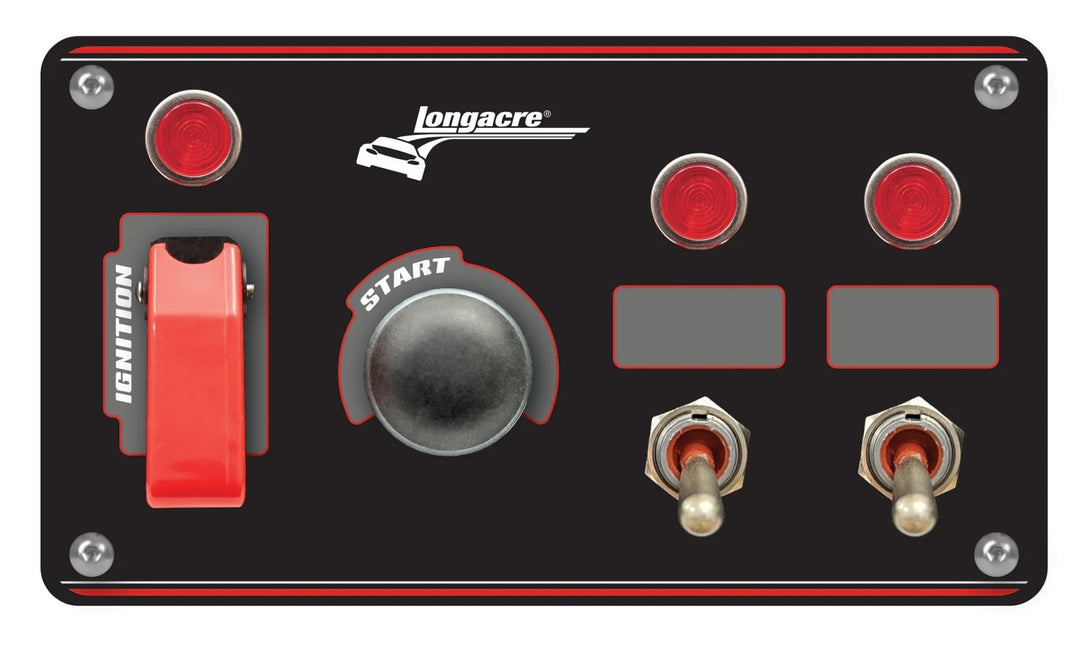 LONGACRE Ignition Panel Black w/2 Acc. and Pilot Light (LON52-48867)