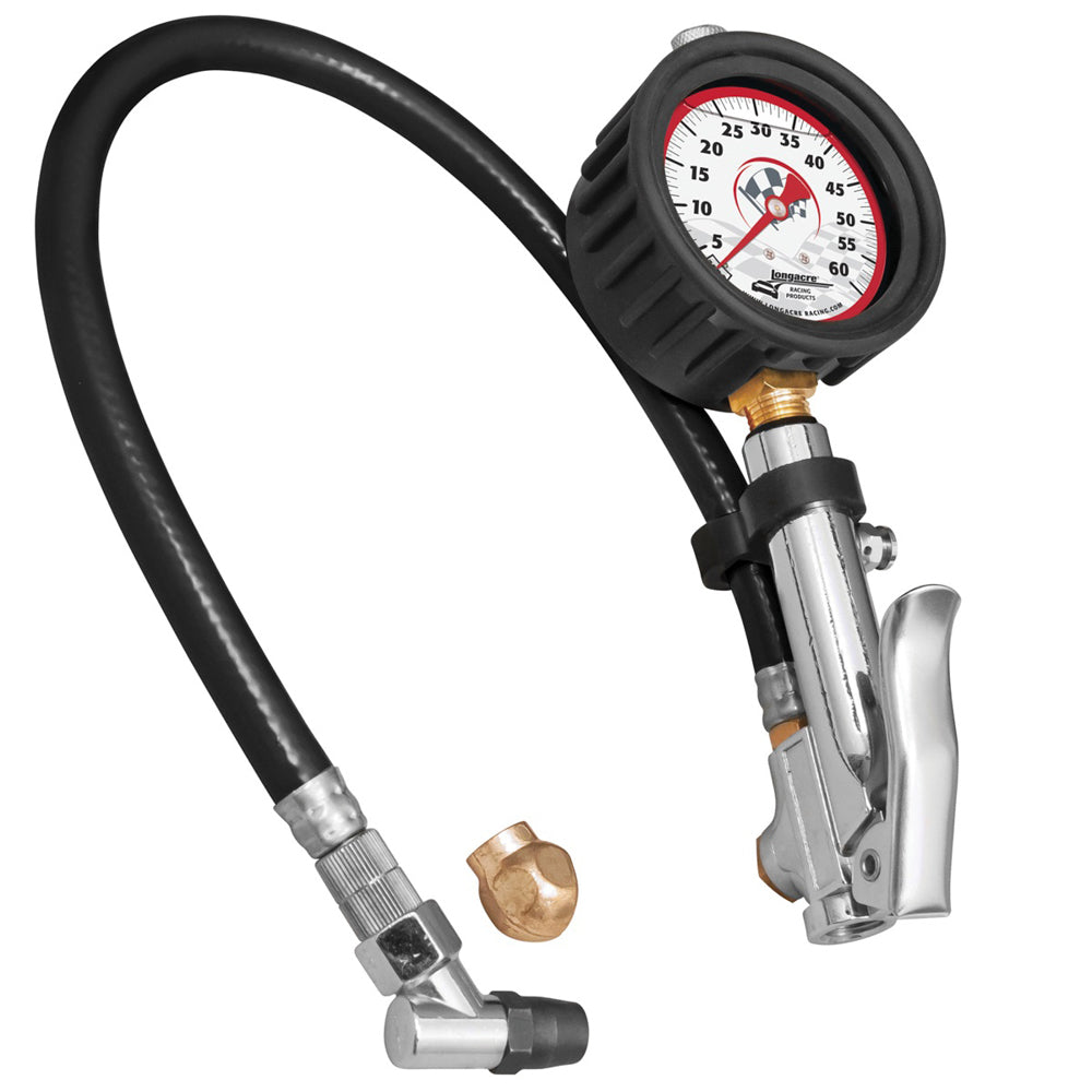 LONGACRE Tire Gauge Quick Fill 0-60psi 2-1/2in Glow (LON52-52008)