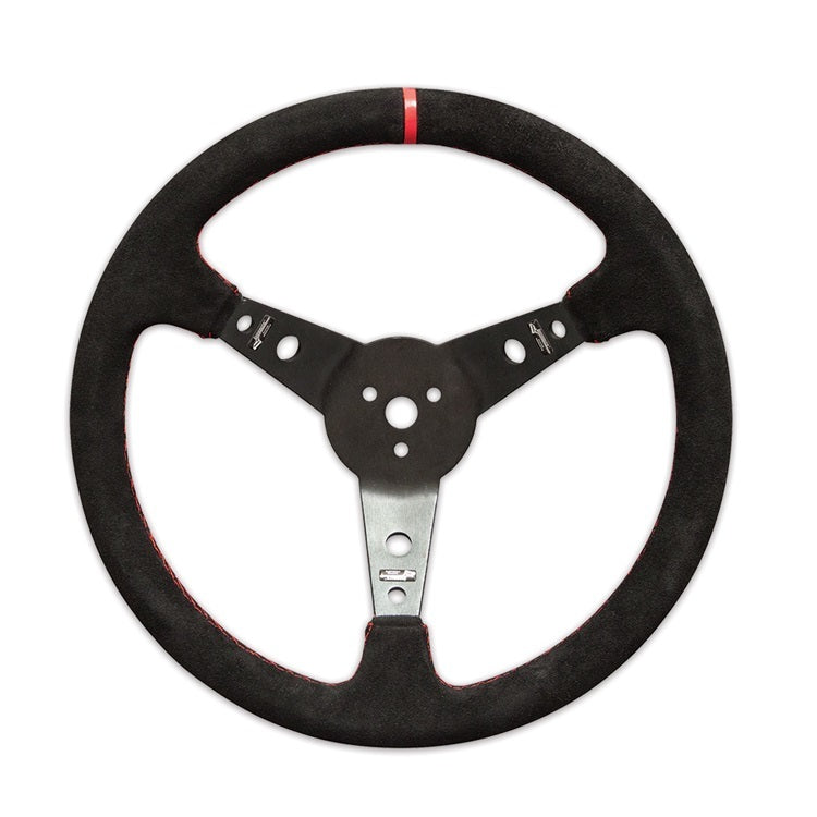 LONGACRE Steering Wheel 15in Dished Suede Blk Spokes (LON52-56797)