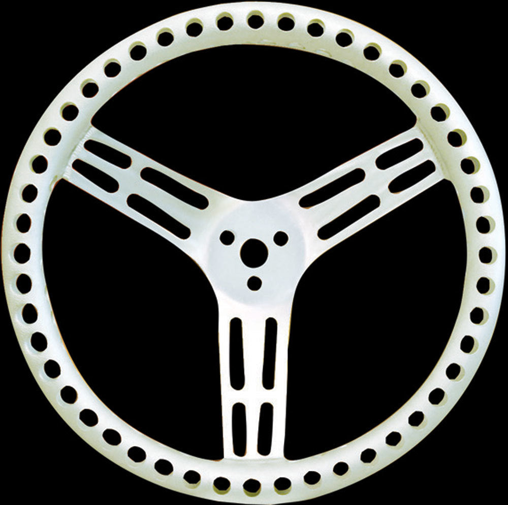 LONGACRE Steering Wheel 14in Dished Drilled Natural (LON52-56835)