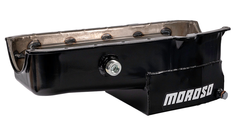 MOROSO SBC C/T Oil Pan - 7qt. LH Dipstick w/Ins. Bung (MOR21322)