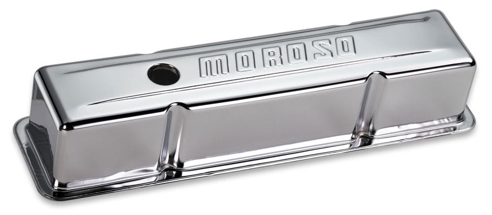 MOROSO Chrome B/E Valve Covers SBC Tall w/o Baffle (MOR68102)