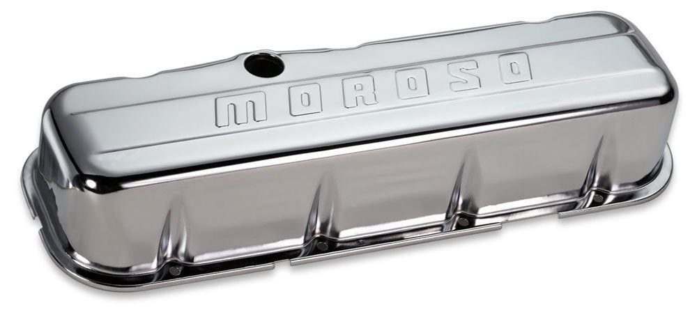 MOROSO Chrome B/E Valve Covers BBC Tall w/Baffle (MOR68113)