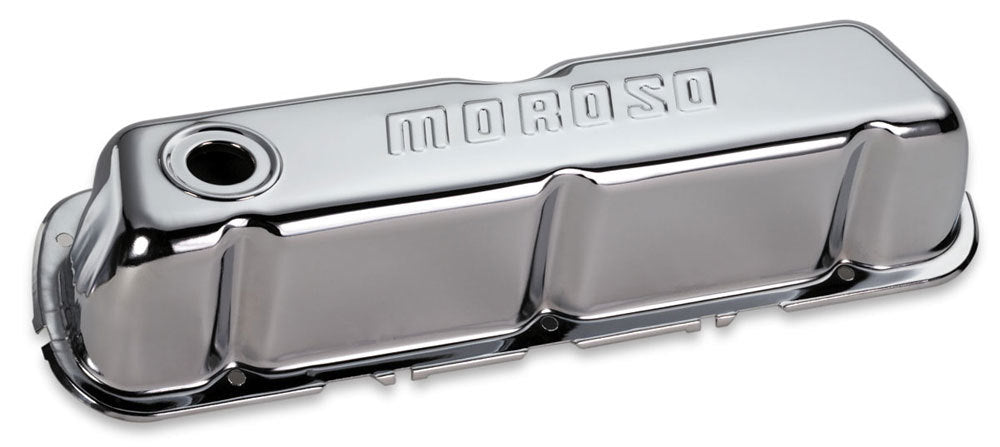 MOROSO Chrome B/E Valve Covers SBF Tall w/Baffle (MOR68201)