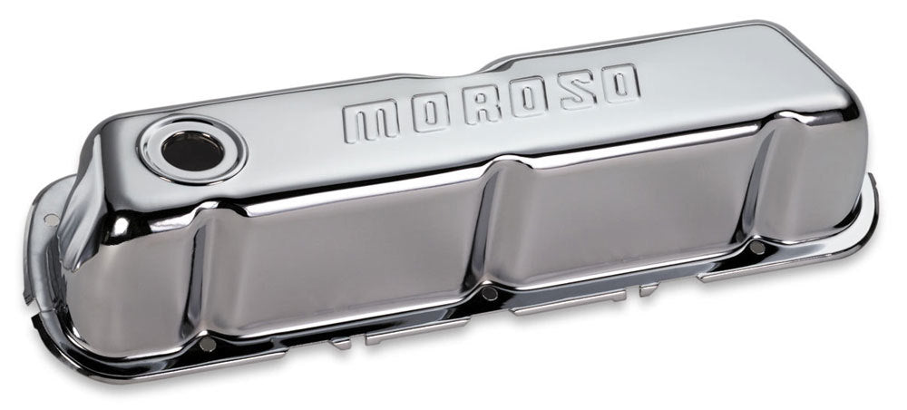 MOROSO Chrome B/E Valve Covers SBF Tall w/o Baffle (MOR68202)