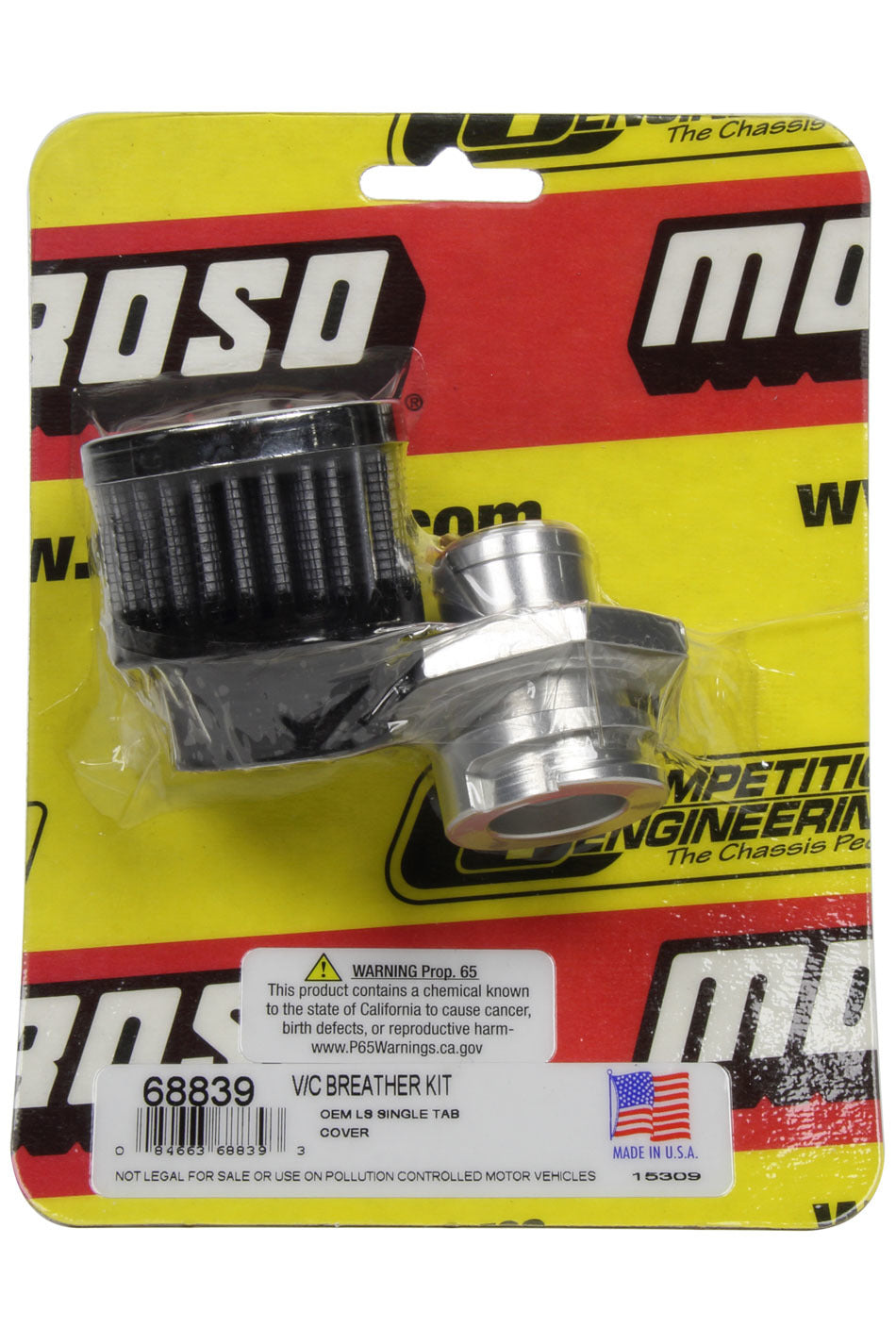 MOROSO Breather Kit - GM LS Valve Cover (MOR68839)